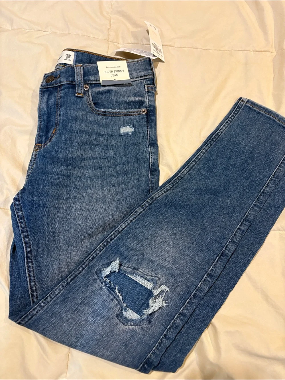abercrombie kids Distressed Skinny Jeans - Blue